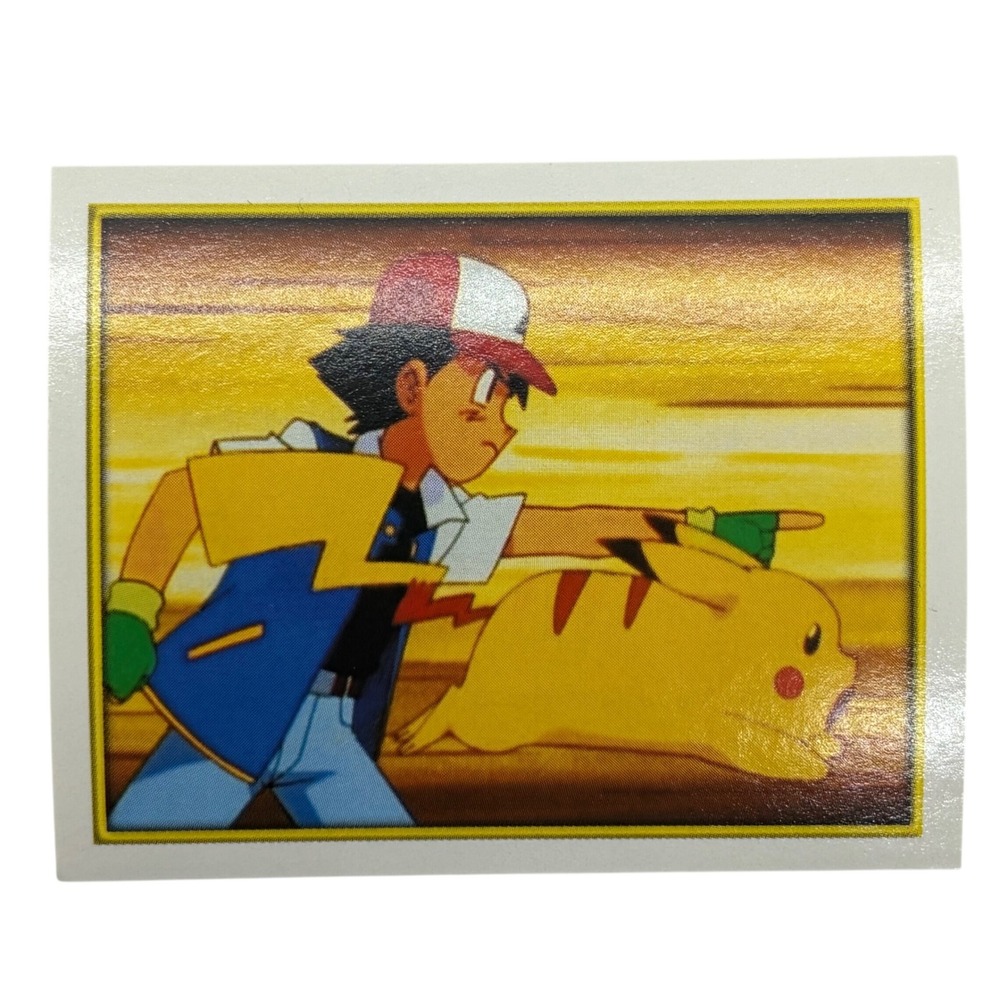 2000 Merlin Pokemon Sticker 179 Ash Ketchum and Pikachu Vintage Nintendo